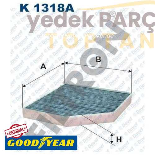 GOODYEAR POLEN FILTRESI E2996LC / LAK667 (KARBONLU)