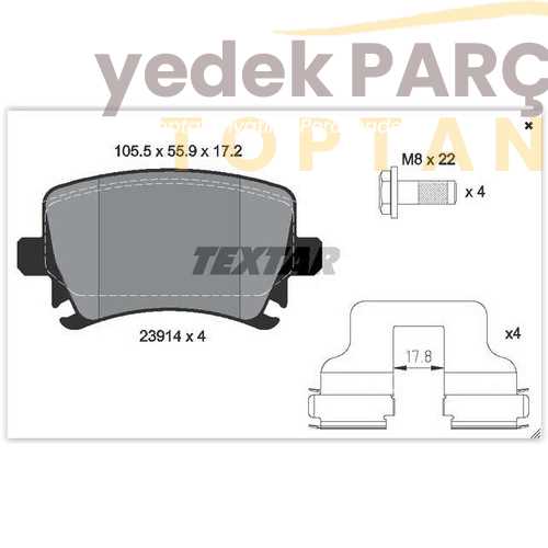 Yedek Parça :TEXTAR FREN BALATASI ARKA GDB1551 / GDB1622 / FDB1636 Özellikler: GDB1551 / GDB1622 / FDB1636