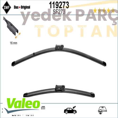 VALEO SILECEK SÜPÜRGESI ÖN TAKIM SWF (650 mm x 475 mm) MUZ TIPI