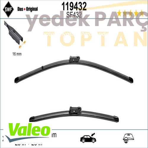 VALEO SILECEK SÜPÜRGESI ÖN TAKIM  SWF (640 x 520 mm) (MUZ TIP)