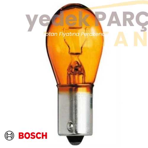 Yedek Parça :BOSCH AMPÜL ECO PY21W 12V 21W BAU15s TEK DUY YAKIN TIRNAK SARI Özellikler: ECO PY21W 12V 21W BAU15s TEK DUY YAKIN TIRNAK SARI