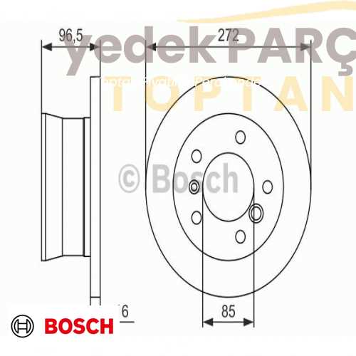 BOSCH FREN DISK AYNASI ARKA 272MM LT35 VOLT 2.5 TDI ANJ AVR97>06 MERCEDES SPRINTER