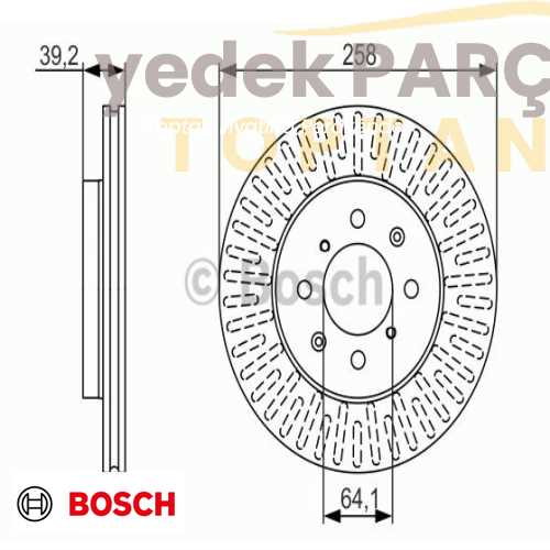 BOSCH FREN DISK AYNASI ON HAVALI 258MM JAZZ CITY 09>12