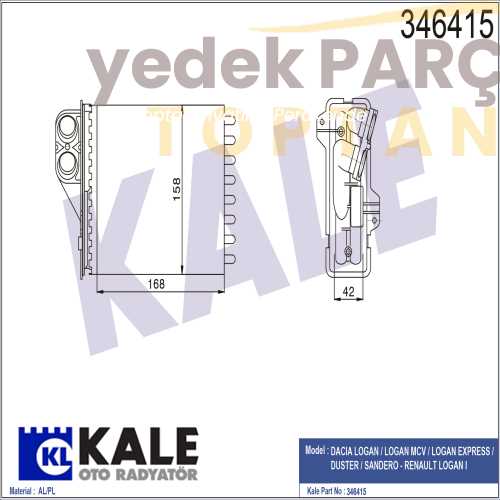 KALE KALORIFER RADYATORU MEKANIK LOGAN LOGAN MCV DUSTER SANDERO