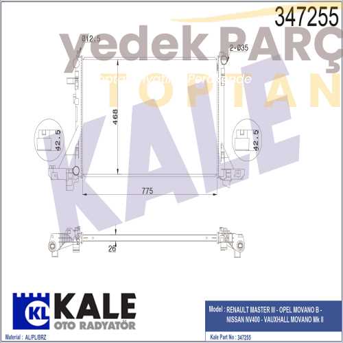 KALE RADYATOR BRAZING MASTER3 MOVANO 2.3DCI 10