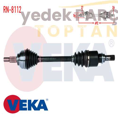 VEKA KOMPLE AKS SOL ON LAGUNA2 (BG0 1) 1.6I 16v 5 VITES M-T JR5 SANZIMAN BOY 692MM 2001-2007