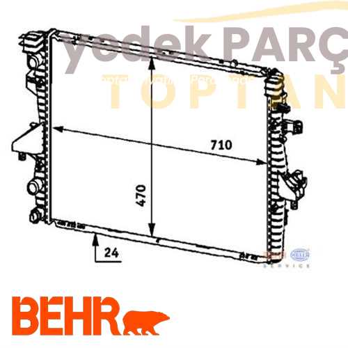 BEHR RADYATOR VW TRANSPORTER T5 1.9TDI 06 09 8MK376719181