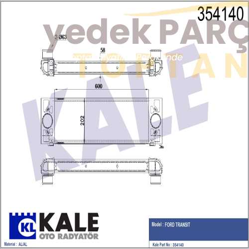 KALE INTERCOOLER FORD TRANSIT AL/AL