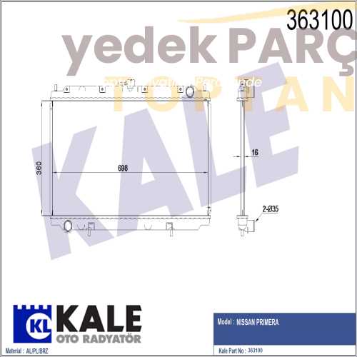 KALE RADYATOR NISSAN PRIMERA WP11 P11