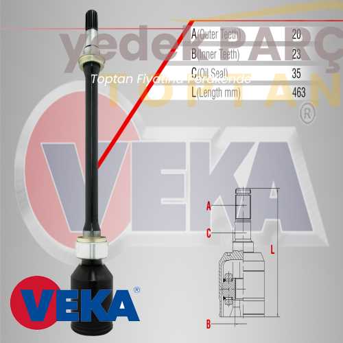 VEKA AKS KAFASI SAG ON IC TOYOTA CORONA 2.0 20X23X35 UZUNLUK 463 MM 1987-1993