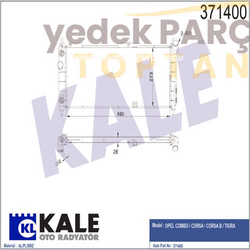 KALE RADYATOR CORSA 1.2 1.4 16V OTOMATIK