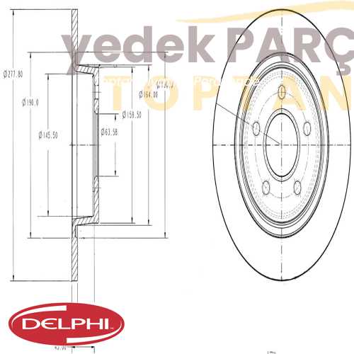 DELPHI FREN DISK AYNASI ARKA TRANSIT CONNECT 1.8 16V 02