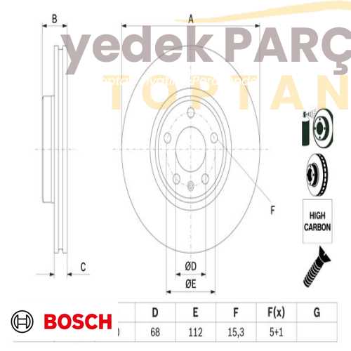 BOSCH FREN DISKI ON HAVALI Q5 17> A5 16> 1.4 TSI 2.0 TDI DEUA DESA DETA 318X30