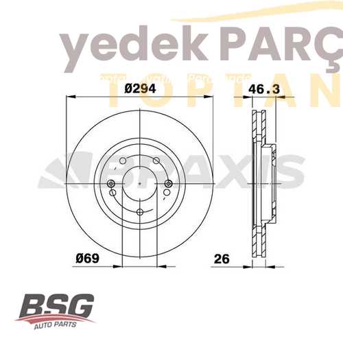 BSG FREN DISKI ÖN ADET : 294 X 5 HAVALI