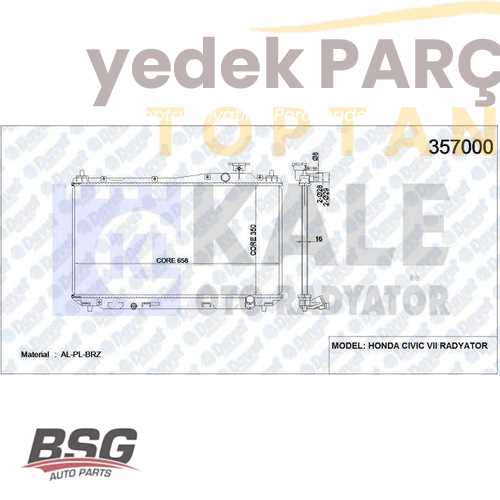 BSG SU RADYATÖRÜ MT : 350X658X16