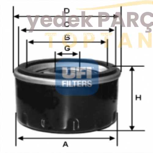 Yedek Parça :UFI YAG FILTRESI . Özellikler: .