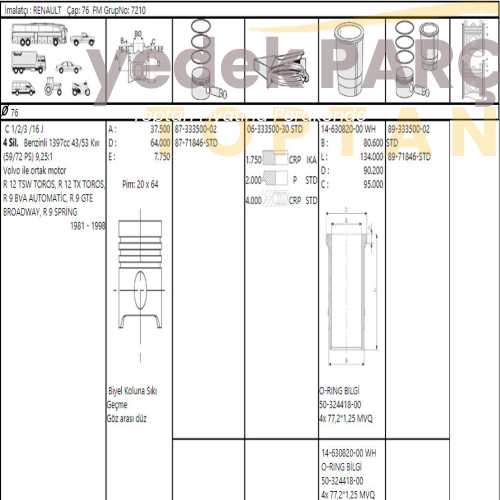 GOETZE SEGMAN STD 76MM R9 12 1400