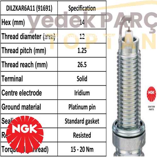 NGK BUJI IRIDYUM DILZKAR6A11 NISSAN JUKE 11>14 1.6