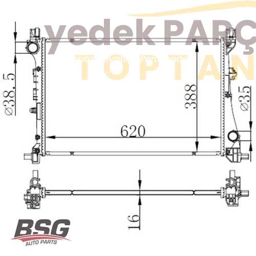 BSG SU RADYATÖRÜ BRAZING 620X388X16