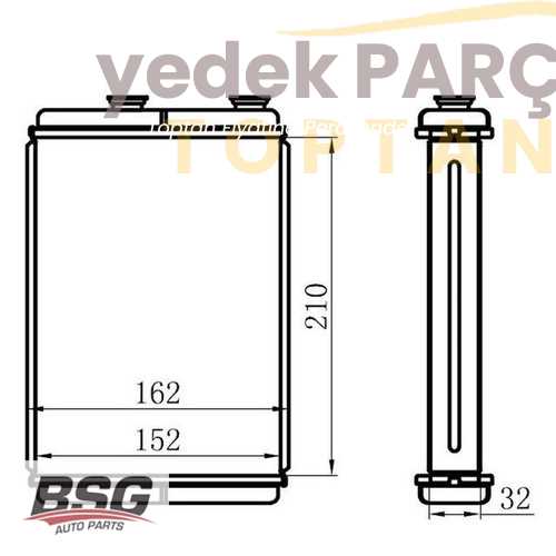 BSG KALORIFER RADYATÖRÜ BRAZING 210X156X32