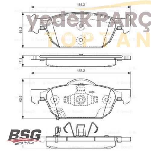 Yedek Parça :BSG FREN BALATASI ÖN . Özellikler: .