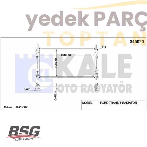 BSG SU RADYATÖRÜ KLIMASIZ (125 PS ÖNDEN ÇEKER)