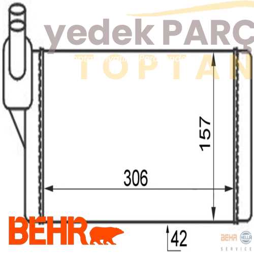 KALORIFER RADYATORU VW TRANSPORTER T4 1.9D 2.4D 2.5TDI 91 04 305X157X42