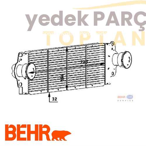 TURBO RADYATORU (INTERCOOLER) VW T5 1.9 AXB 2.5 AXD AXE T6 2.0 CAAA CAAB CAAD CAAC 8ML376723511