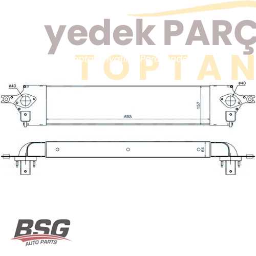 BSG TURBO RADYATÖRÜ INTERCOOLER : 655X157X64