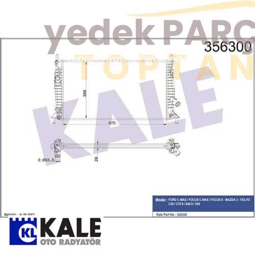 KALE SU RADYATÖRÜ 3M5H 8005 RK/8603244