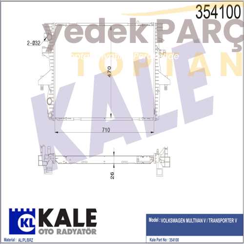 KALE RADYATOR VW MULTIVAN V TRANSPORTER V