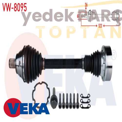 VEKA KOMPLE AKS SOL ON UZUNLUK 523mm VW GOLF VII (5G1) 1.6 TDI A-T 2012-/ GOLF VI(5K1) 1.6 TDI M-T 2008-2