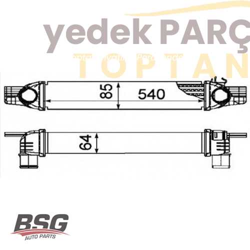 BSG TURBO RADYATÖRÜ TURBO RAD. 540 X 82 X 64