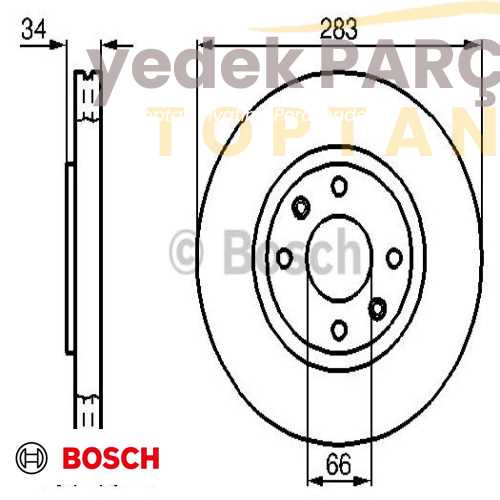 BOSCH FREN DISK AYNASI ON HAVALI 283MM TEPEE 307 308 C4 XSARA