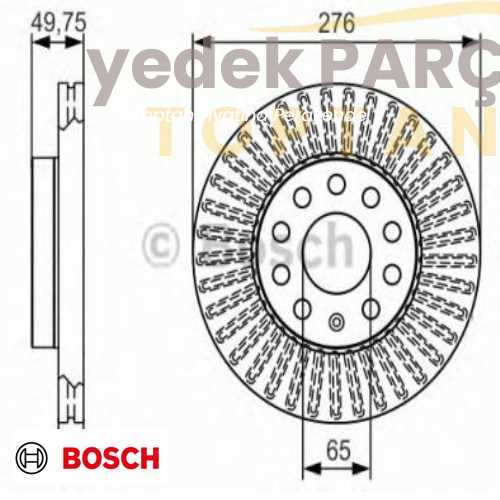 BOSCH FREN DISK AYNASI ON HAVALI 276 MM GOLF7 OCTAVIA