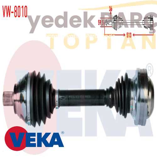 VEKA KOMPLE AKS SOL ON VOLKSWAGEN CADDY III (2KA.2KH.2CA.2CH) 1.9 TDI BJB UZUNLUK 513mm 2004-2010