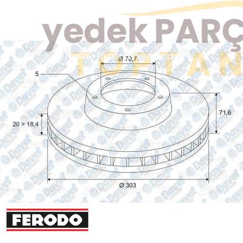 FERODO FREN DISKI ARKA TAKIM