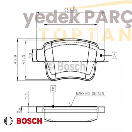 BOSCH FREN BALATASI ARKA KANGOO 2008- MERCEDES CITAN 2012-