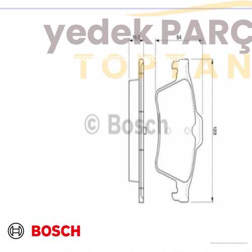 Yedek Parça :BOSCH FREN BALATASI ARKA (WVA23483) LAGUNA2 FOCUS CONNECT TRANSIT Özellikler: 0986494032