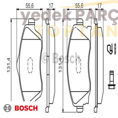 BOSCH FREN BALATASI ON (WVA23225) CORSAC COMBO TIGRA  0986TB2381 0986494510