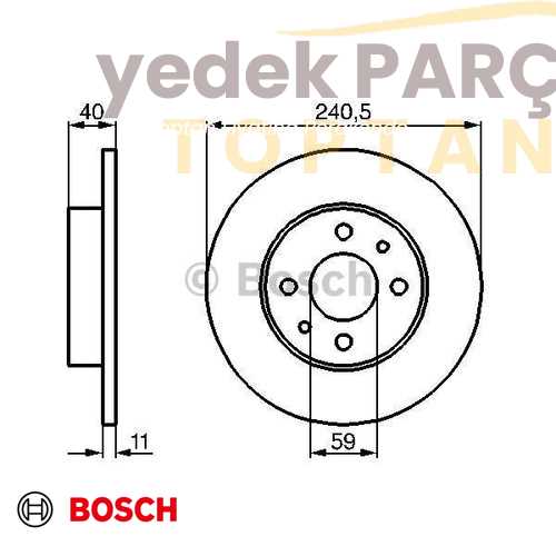 BOSCH FREN DISKI ÖN 240,5 DÜZ ADET FIYATIDIR(kutu içi 2adet)