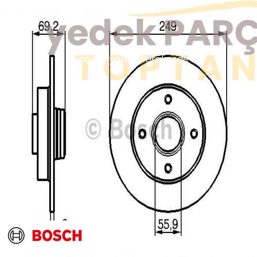 BOSCH FREN DISKI ARKA C3 C4 PEUGEOT 207