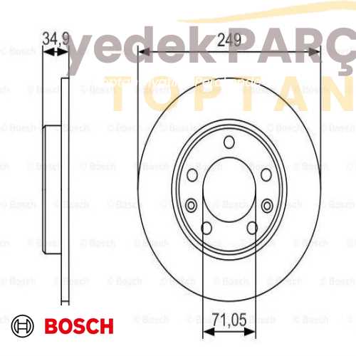 BOSCH FREN DISKI 308 1.6 HDI 07.2013 ; 308 1.6 THP 07.2013 ; 308 1.6 HDI SW 01.2014 ; 308 1.6 BLUEH