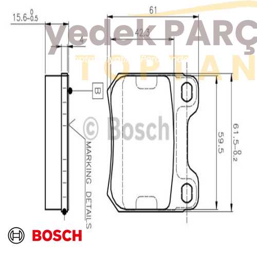 BOSCH FREN BALATASI ARKA WVA21050 VECTRAB OMEGA A SAAB 0986TB2125 (BAE)