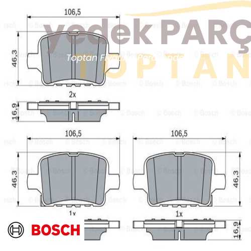 BOSCH FREN DISK BALATA ARKA INSIGNIA 16 JANT