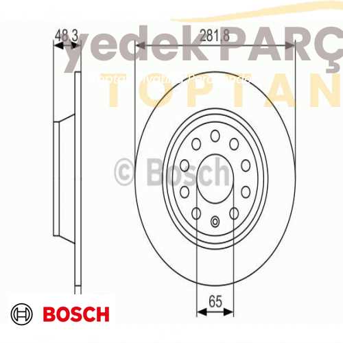 BOSCH FREN DISK AYNASI ARKA 282MM GOLF5 PASSAT TIGUAN